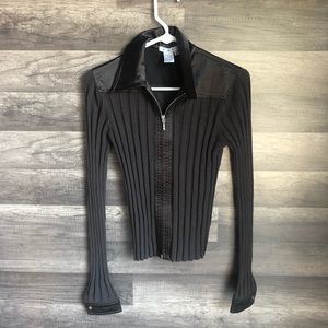 Cabi Zippered Long Sleeve Top S